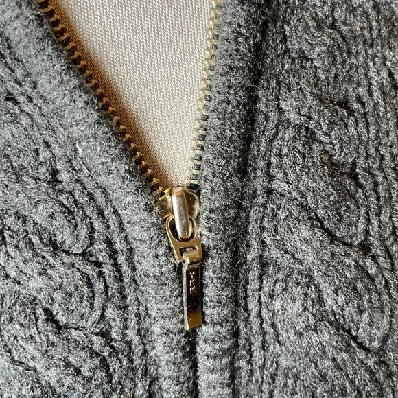 Gray Knitted Sweater Zipper Up by Karen Scott - Picture 5 of 12